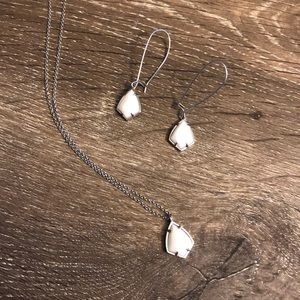 Kendra Scott White/Silver Drop Set